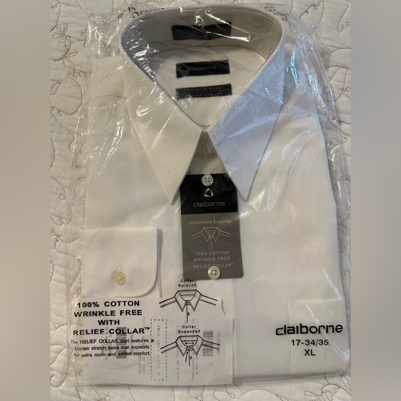 Men’s Claiborne white dress shirt XL NWT - Picture 1 of 4